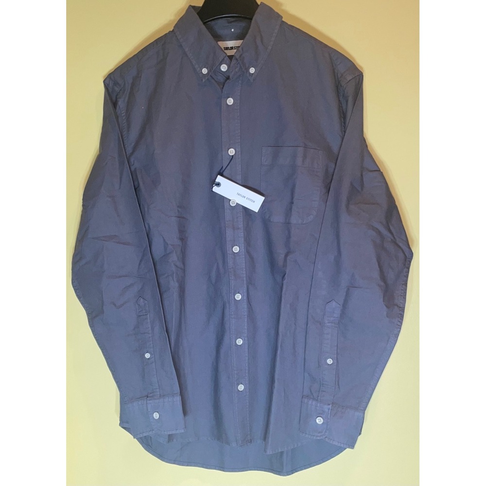 Taylor Stitch The Jack in Smoke Oxford Grey Button Down Shirt Mens 40 Medium NWT